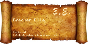 Brecher Ella névjegykártya